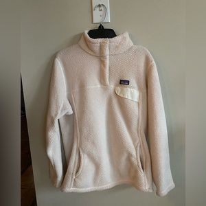 Light pink and white Patagonia quarter zip size 14 XL